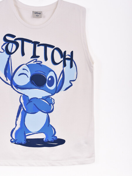 MUSCULOSA BLUE STITCH OFF WHITE