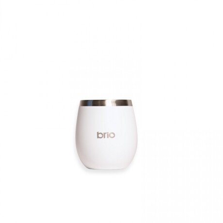 Mate Con Tapa De Acero Inox brio Redondo Blanco