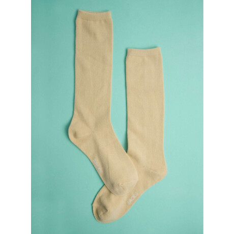 Medias lisas de algodón kids Beige