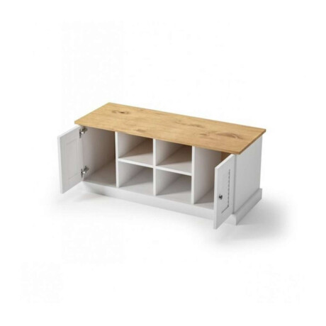Rack de tv 2 Puertas 2 Estantes Linea Valenciana Blanco