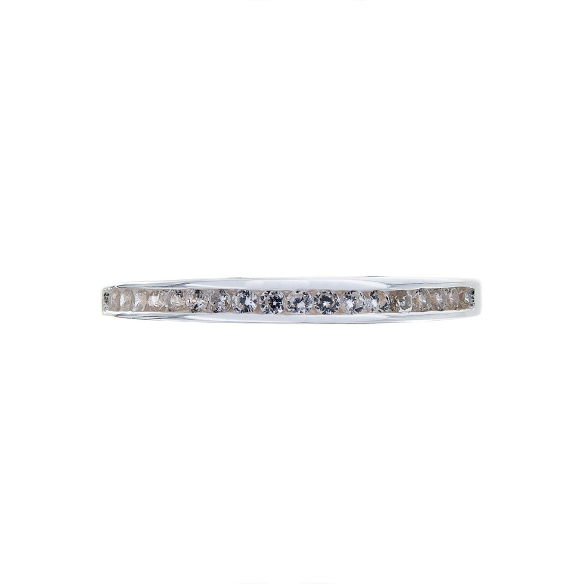 Anillo de plata 925 con circonias, MEDIO SIN FIN. 