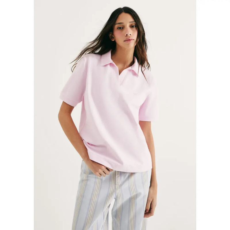CAMISA POLO MM FEM ROSA CLARO