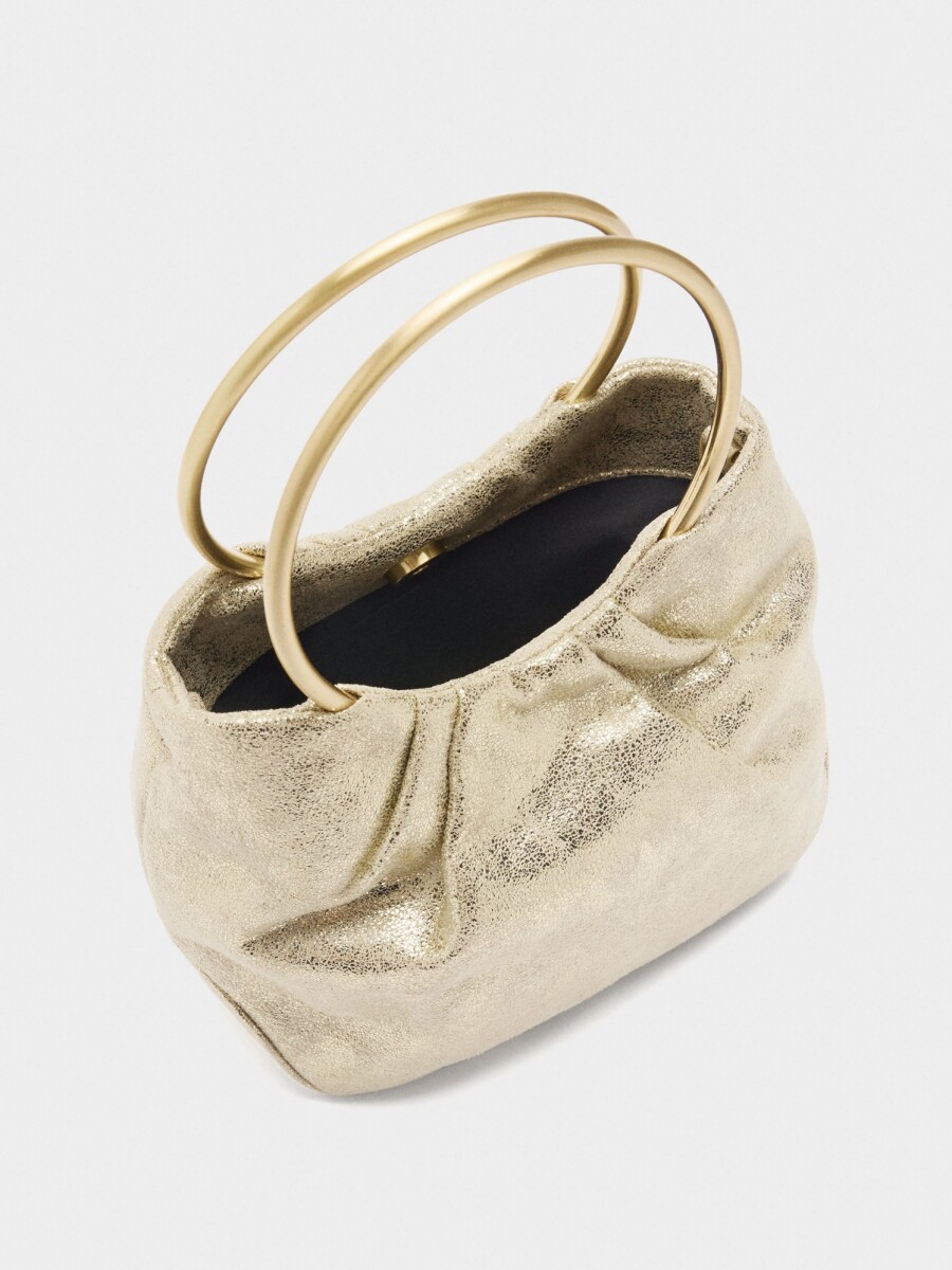 Bolso De Mano Metalizado dorado