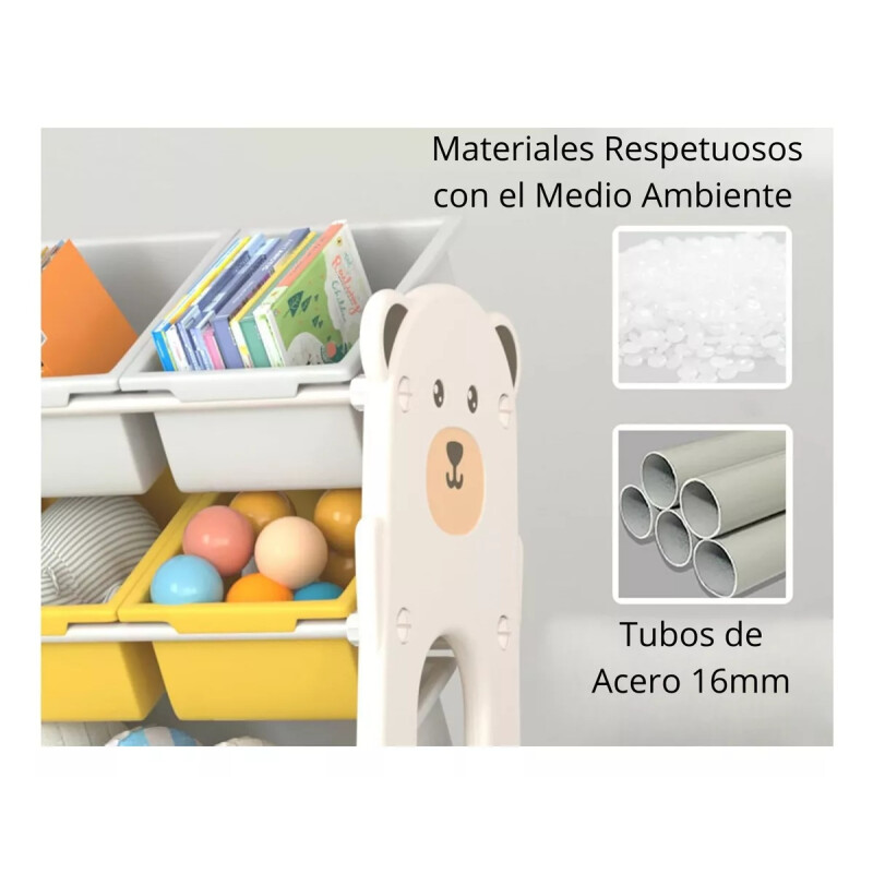 Organizador Plástico 10 Reparticiones Con Diseño P/niños Blanco