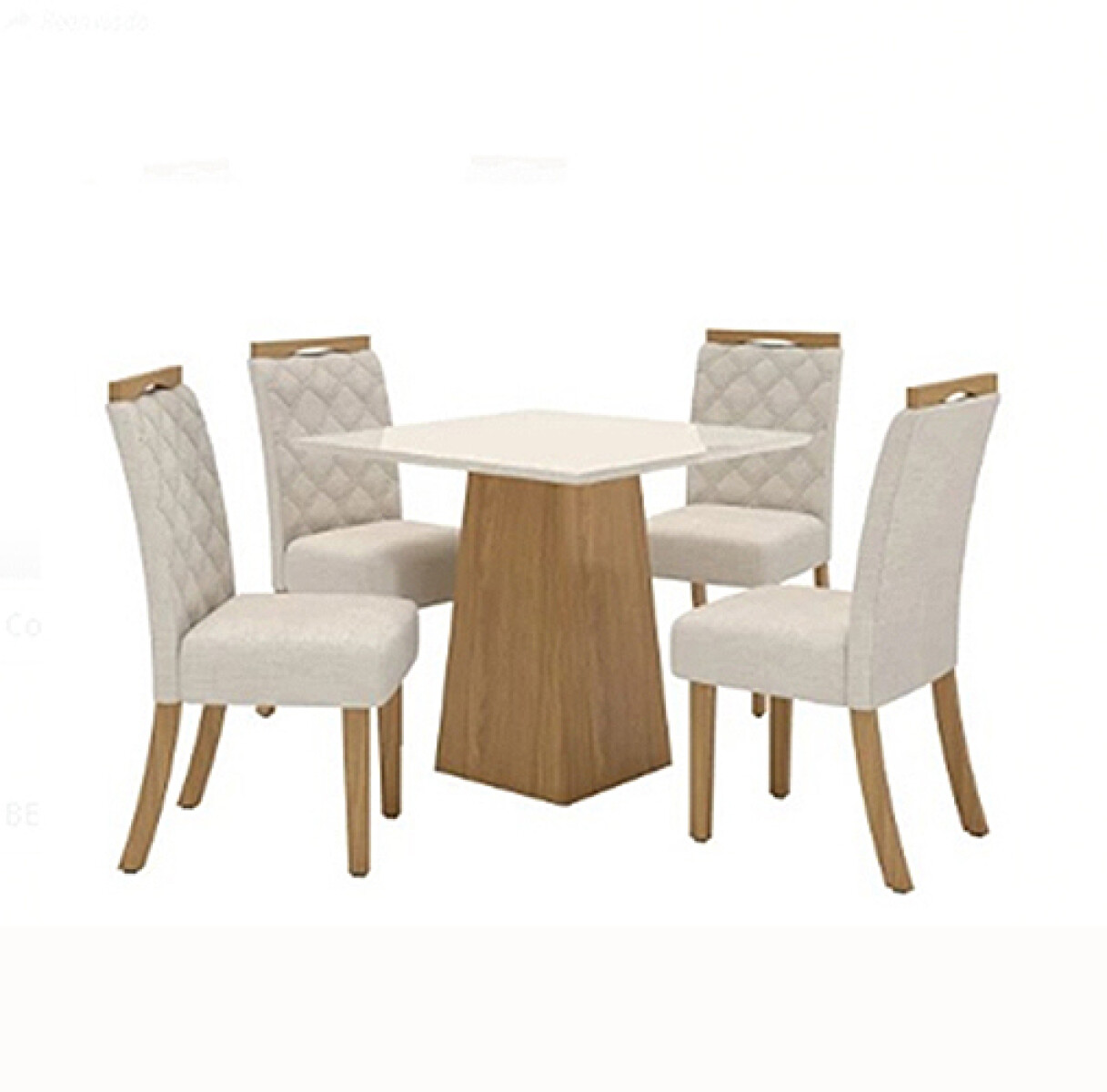 JGO DE COMEDOR DVN MALAGA -4 Silla -Vidrio- NATURAL 