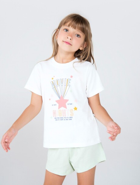 PIJAMA INFANTIL CON SHORT BLANCO
