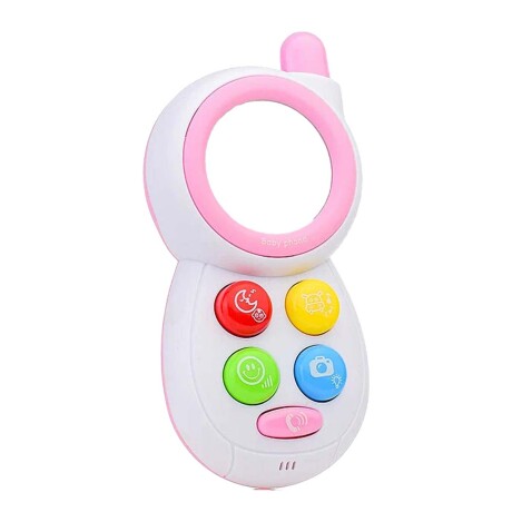 Celular Teléfono Musical Didáctico Sonidos Luz Bebé Huanger Rosa