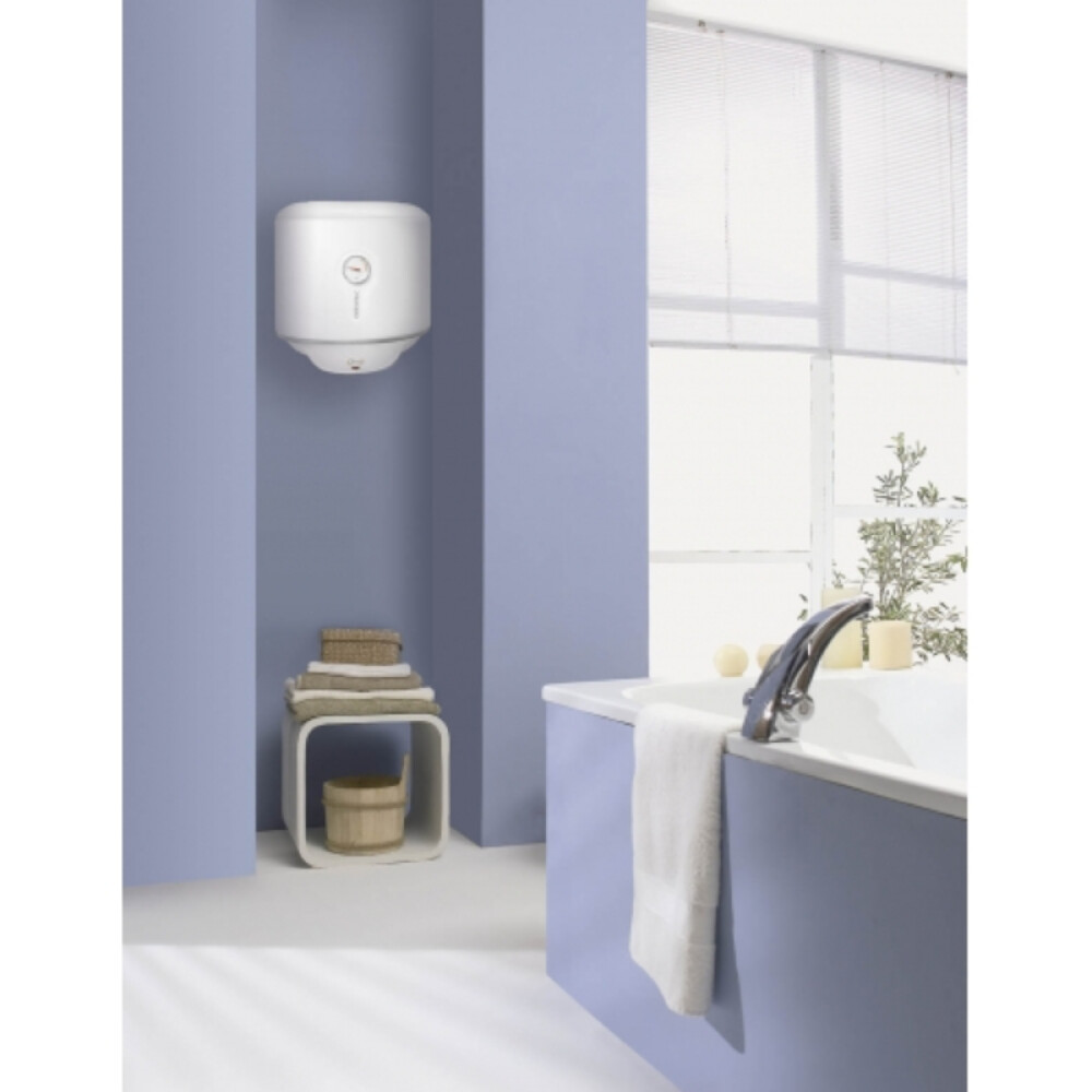 TERMOTANQUE ATLANTIC 30 Lts, TANQUE ACERO CLASE B blanco