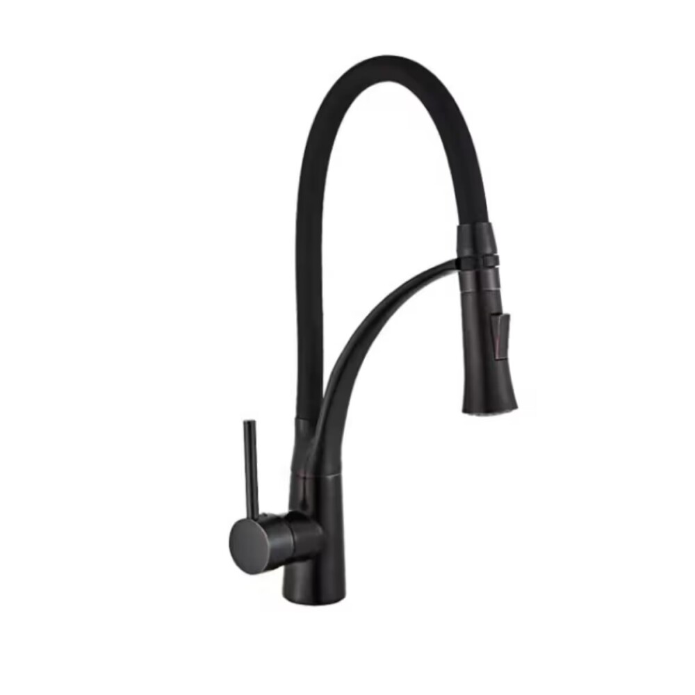 Grifería de cocina Monocomando de mesada Chef Pico goma móvil Negro Mate Grifería De Cocina Monocomando De Mesada Chef Pico Goma Móvil Negro Mate