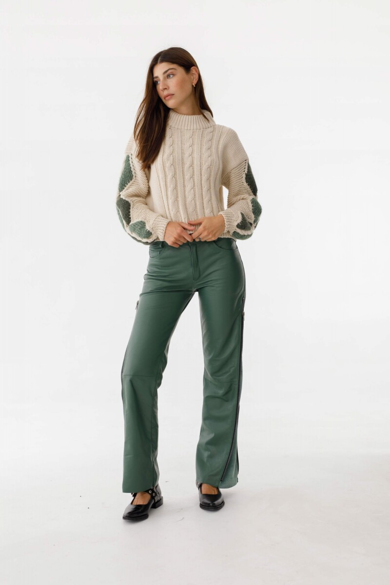Sweater Sakura Crudo/Verde