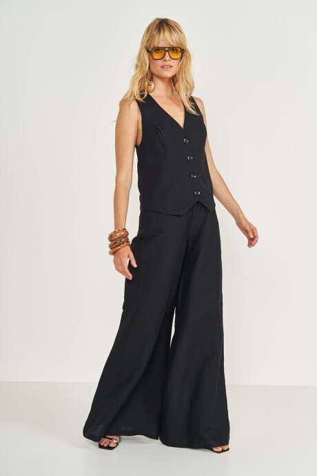 Pantalon con lino Siena Negro
