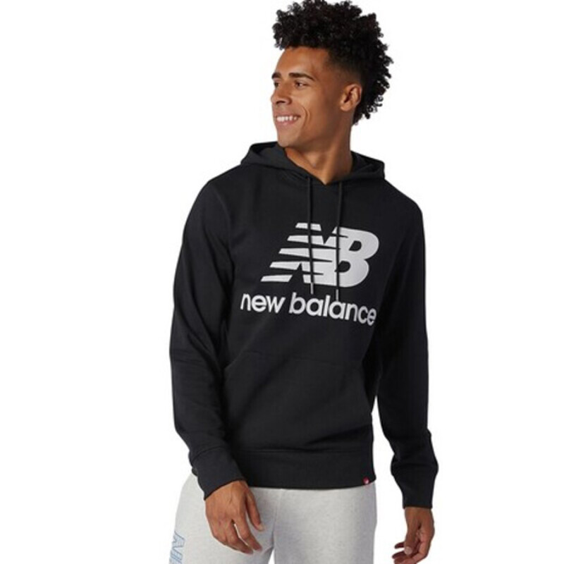 Canguro - New Balance - NEW BALANCE ESSENTIALS STACKED LOGO PO HOODIE de Hombre - MT03558BK Negro