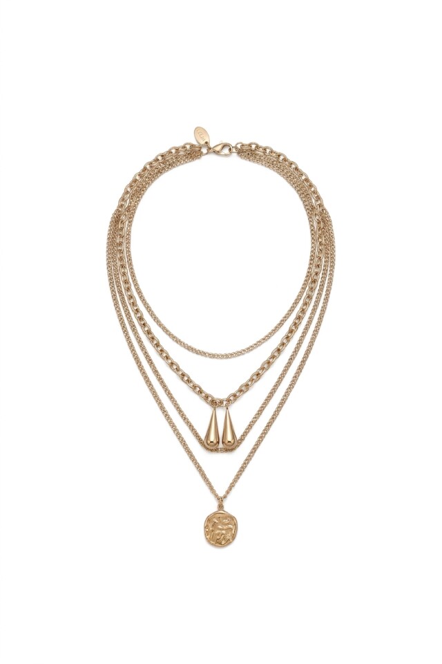 Collar de acero boho dorado
