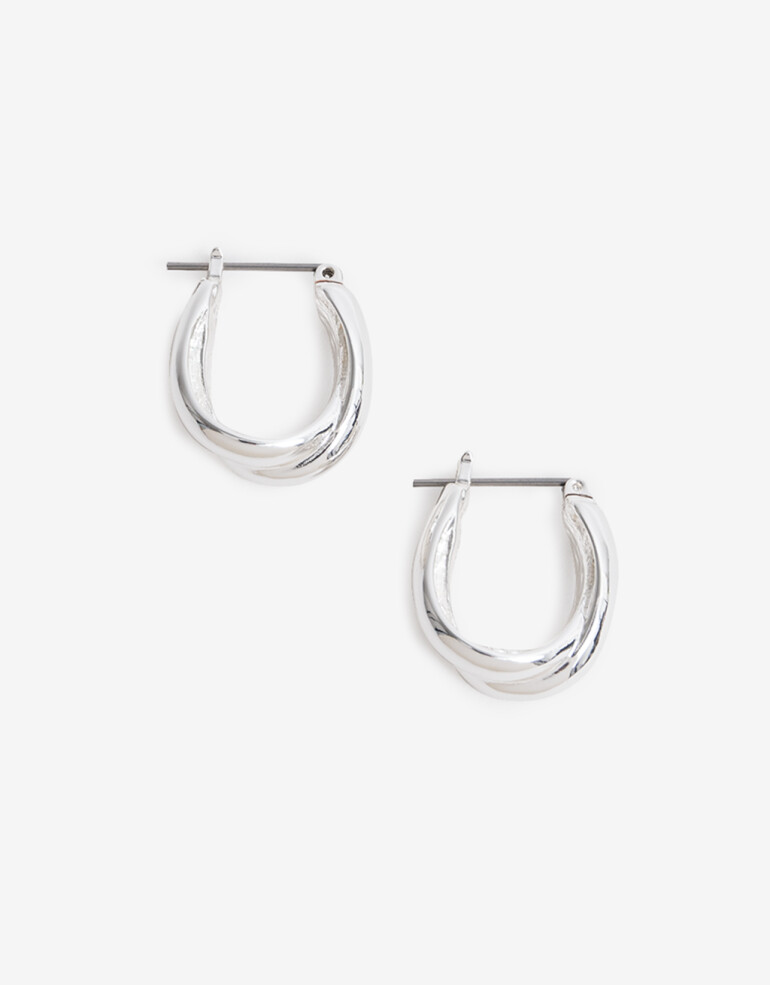 Aros Argollas Metal Argollas De Metal Bañado En Plata - Plateado