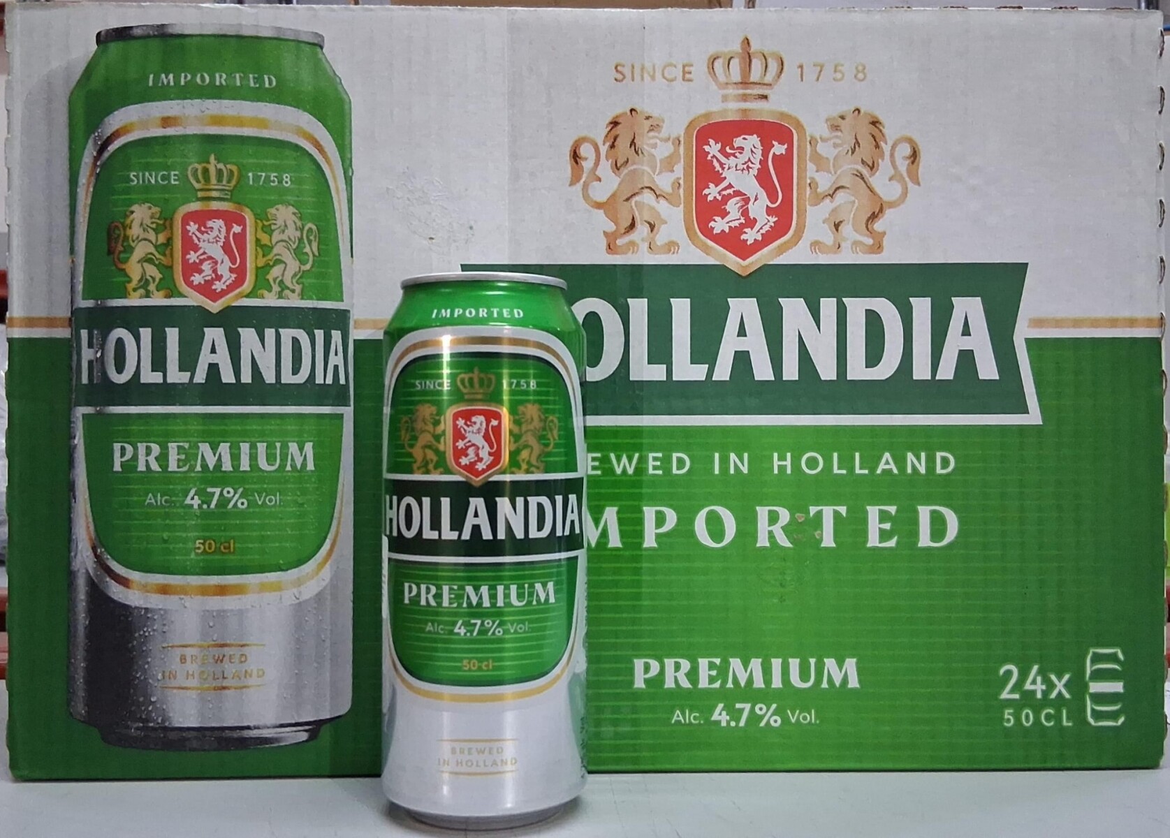 CERVEZA HOLLANDIA PILS 500ML 4.7% FUNDA 24 (HOLANDA )(VERDE) 