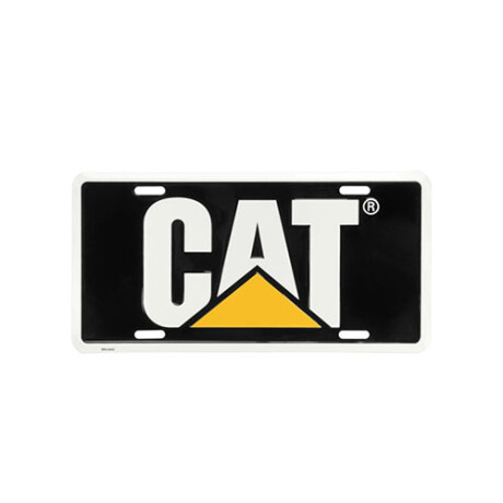 Placa Vehículo negra con logo Cat Placa Vehículo negra con logo Cat