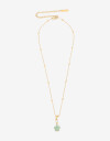 Cadena Corta con Dije Piedra Collar De Acero Con Piedra - Dorado