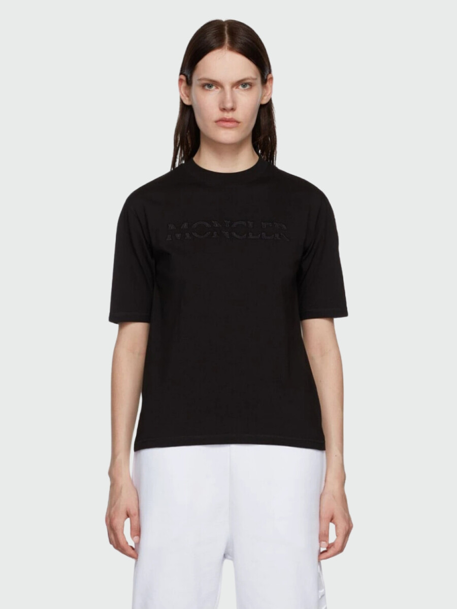 Moncler -Remera básica de algodón manga corta - Negro 