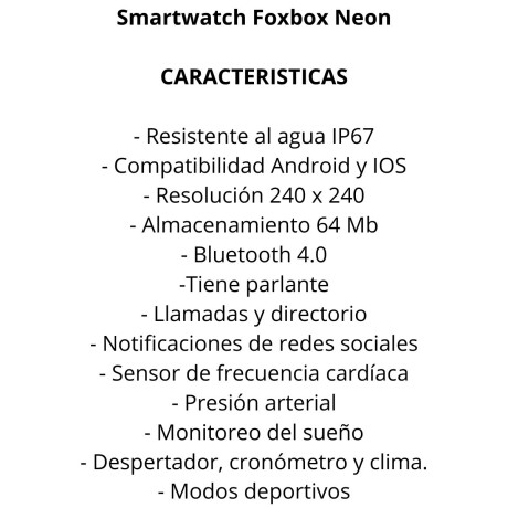 Smartwatch Foxbox Neon V01
