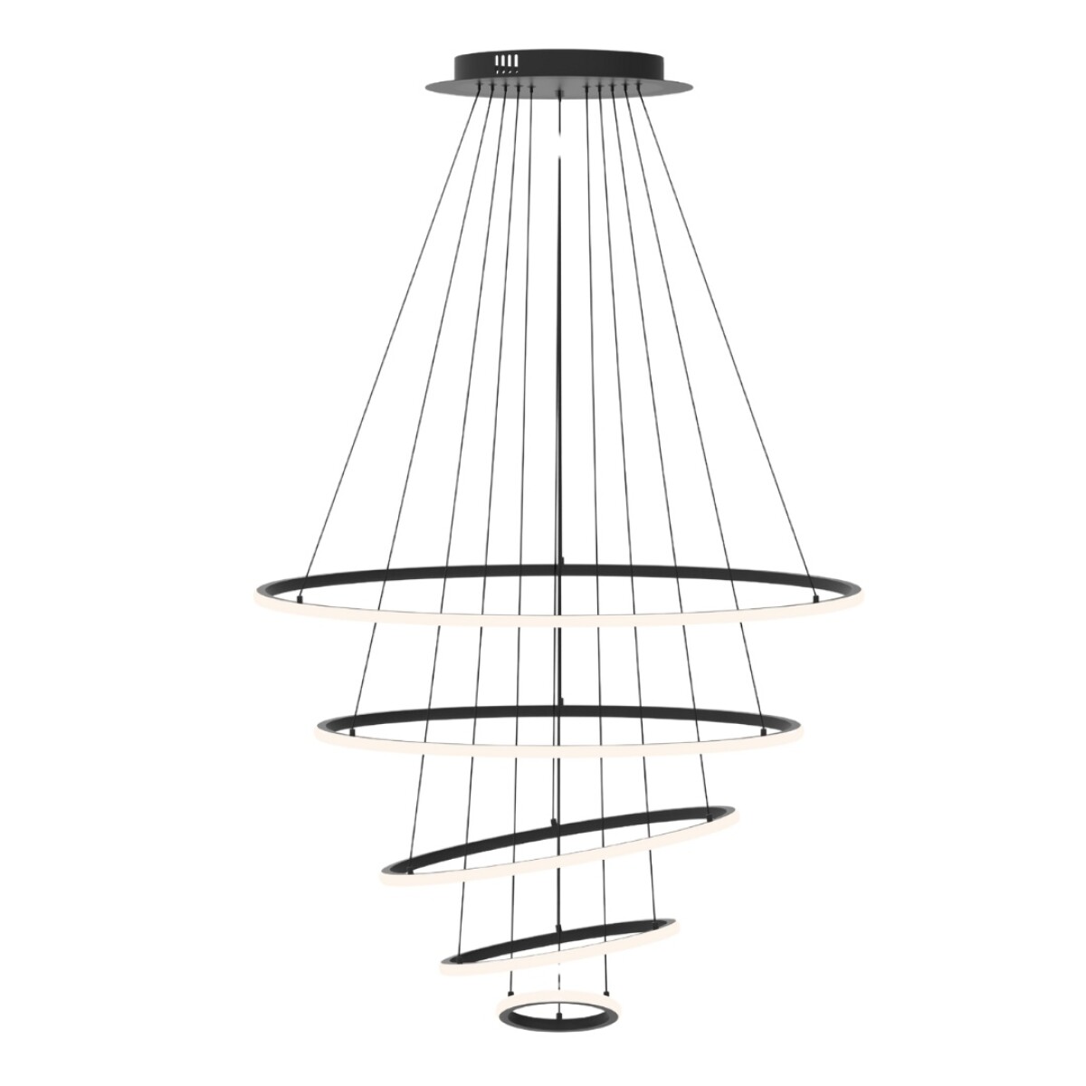 COLGANTE LED 120W ANILLOS 3000K NEGRO 20+40+60+80+100CM" 