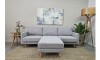 Sofa con Chaise PRADA PREVENTA Light Grey Tela Rústica