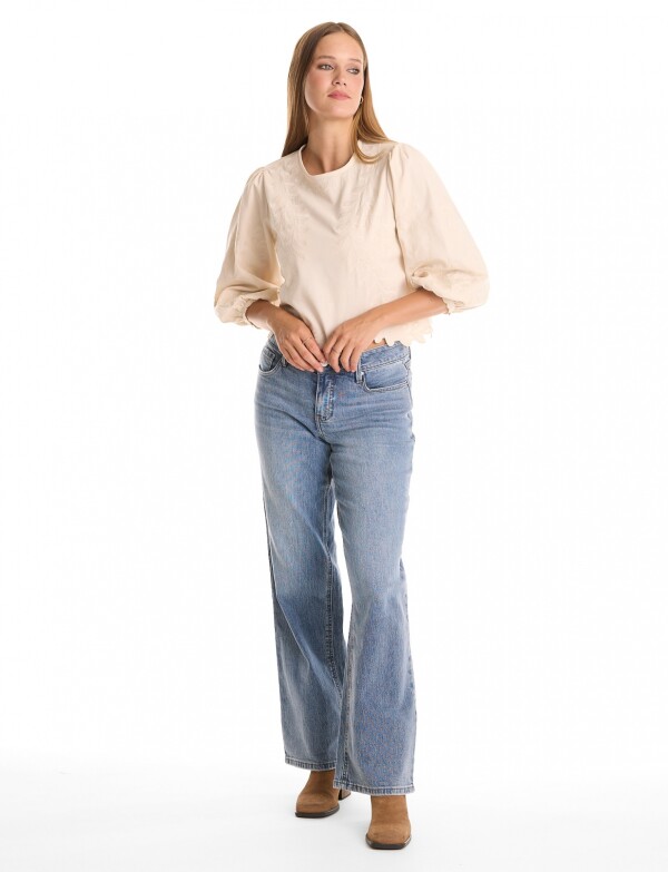 Jean Wide Leg Lavado Medio JEAN