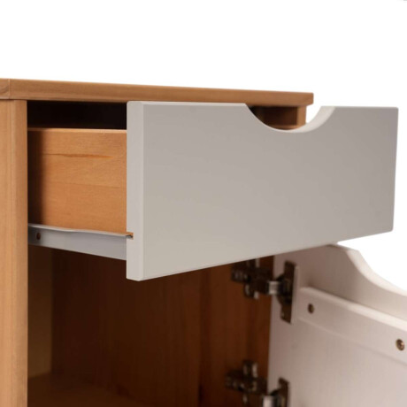 Mesa de Luz 1 puerta 1 cajion Li­nea Niordica Roble/Gris Claro/Blanco