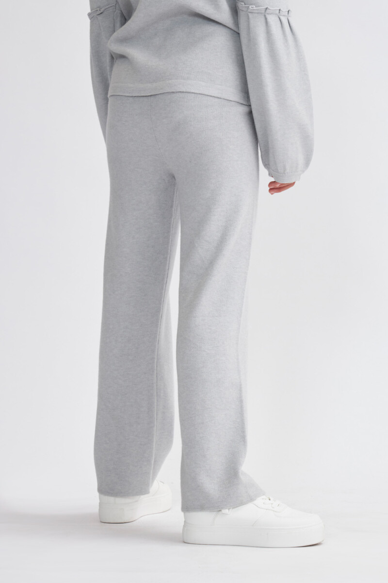 Pantalón de punto con bolsillos Gris Melange