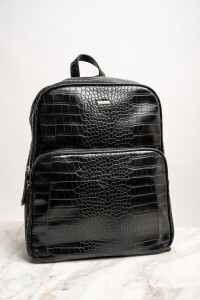 Mochila Maxi Croco Negro