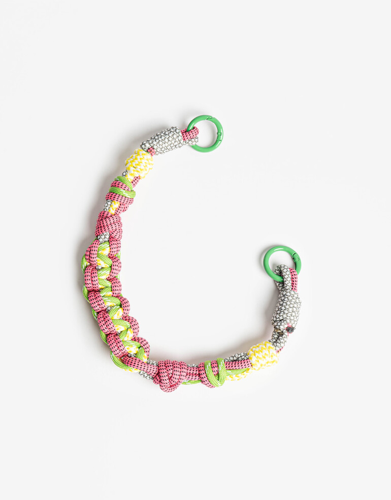Llavero Cordón Bag Charm De Sogas. - Combinacion Multicolor