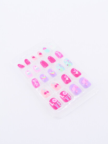BARBIE EXTRA PRESS ON NAILS ROSADO