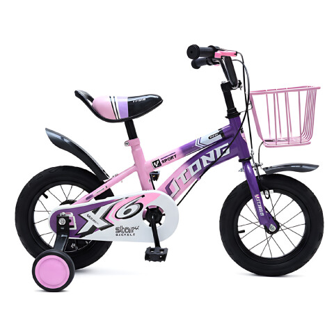 Bicicleta Infantil Yjtong Rod 12 Canasto Parrilla Rueditas Rosa 1