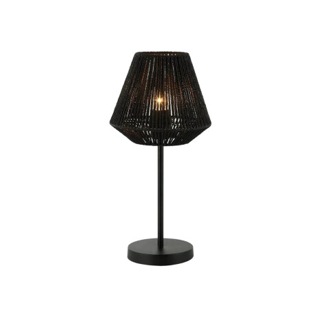 Lámpara De Mesa Pantalla Tejido Metal Negro Negro