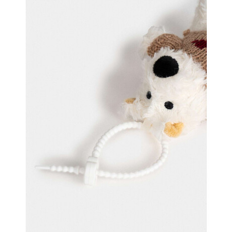 Llavero Y Charm De Perrito Con Sweater Blanco Crema