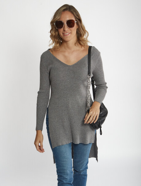 Buzo rib gris
