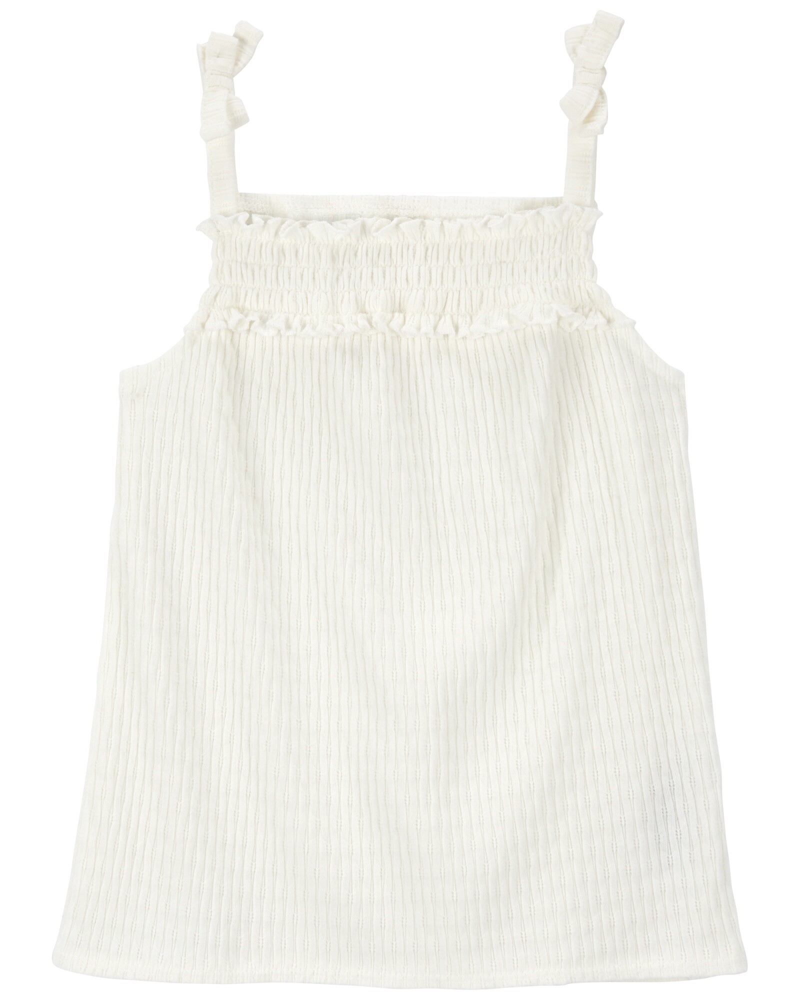 Musculosa de algodón, con fruncido y textura. Talles 2-5T Sin color