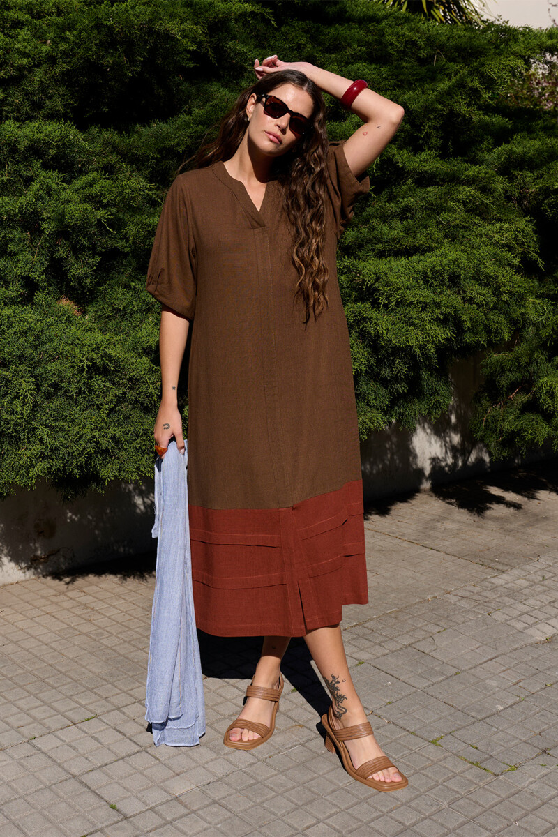 VESTIDO MARGA MARRON