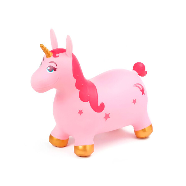 Burrito Unicornio Saltarín Inflable Goma Infantil C/Inflador Color Rosa