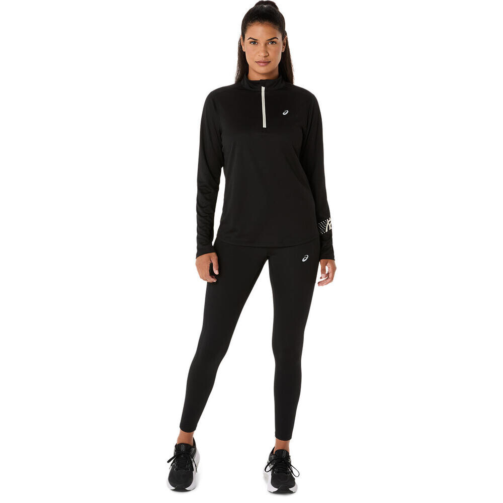 Polo Running Asics Icon 1/2 Zip Mujer Performance Black