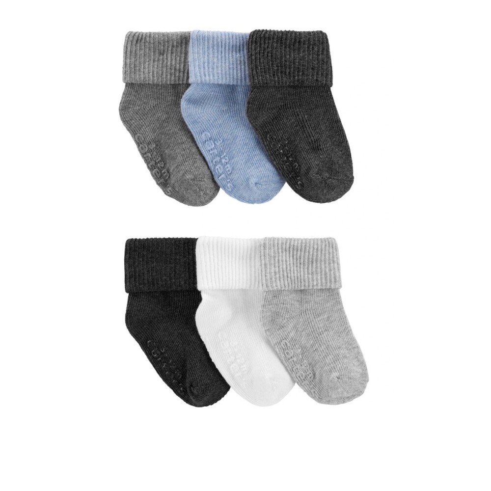 Set Medias Carters x6 pastel Azul Gris Set Medias Carters x6 pastel Azul Gris