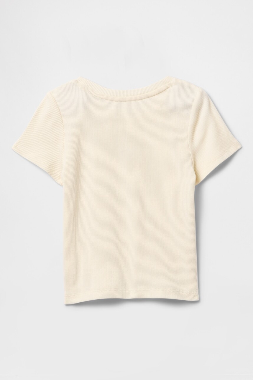 Remera Rib Logo Gap Toddler Niña Ivory Frost