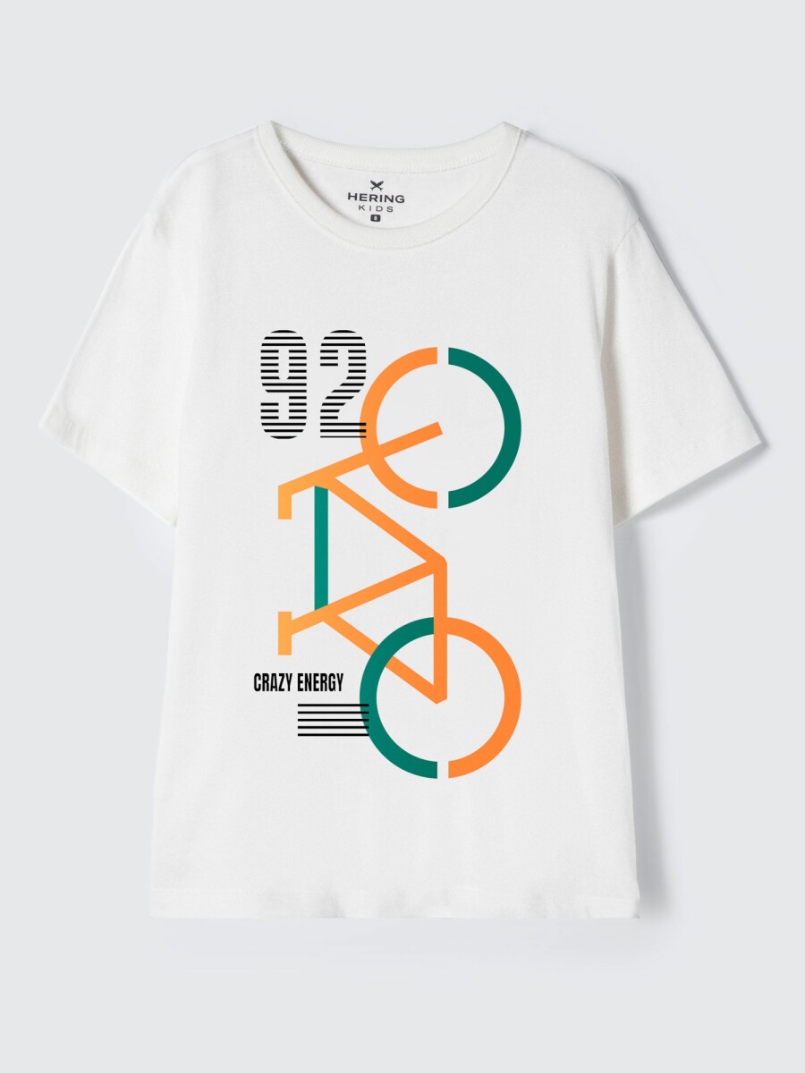 CAMISETA DE NIÑO MANGA CORTA ESTAMPADA - BLANCO 
