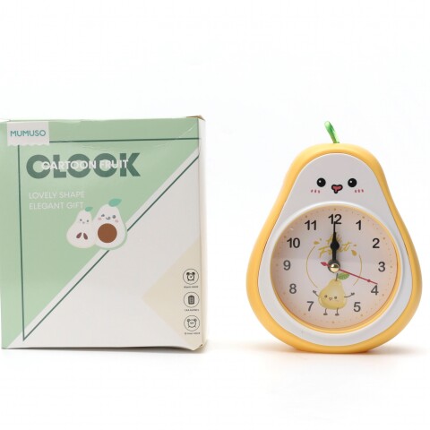 RELOJ DESPERTADOR CON FORMA DE PERA DE DIBUJOS ANIMADOS (AMARILLO) RELOJ DESPERTADOR CON FORMA DE PERA DE DIBUJOS ANIMADOS (AMARILLO)