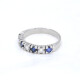 Anillo En Oro 18K Blanco Con Brillantes Y Zafiros Anillo En Oro 18K Blanco Con Brillantes Y Zafiros