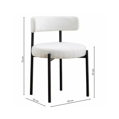 Silla Boucle Metal Y Tela BLANCO