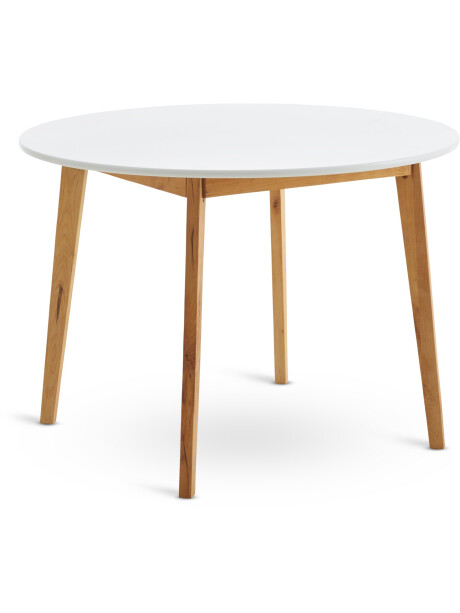 Mesa de comedor JEGIND Ø105 blanco/natural Mesa de comedor JEGIND Ø105 blanco/natural