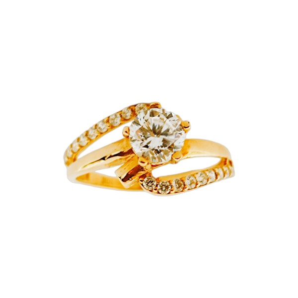 Anillo-Oro bajo-Piedra zirconia-AN8017 conpiedra