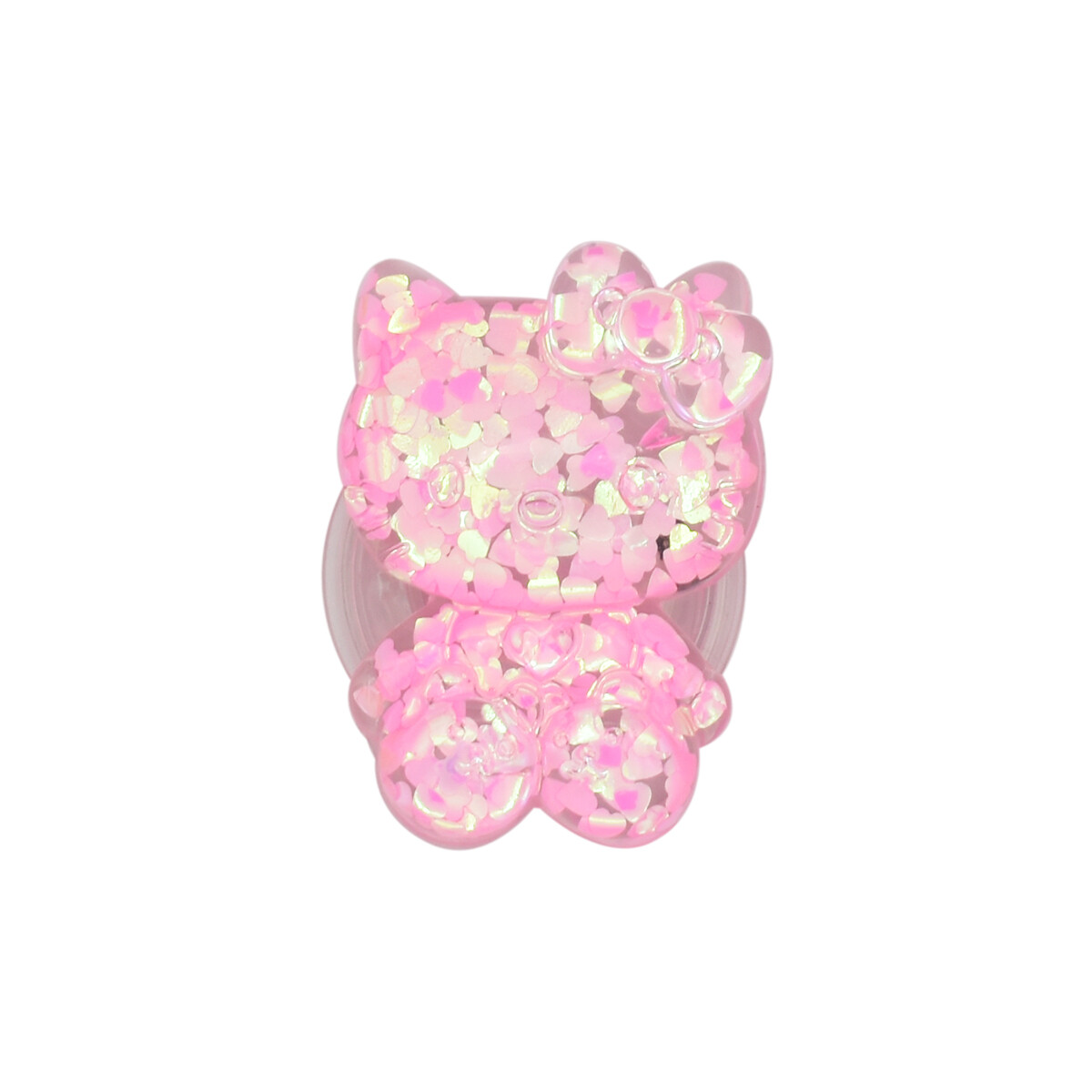 Anillo soporte para celular diseño gata con brillos rosa 