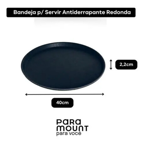 Bandeja Servir Antiderrapante Redonda Ø40x2.2Cm Paramount Negro