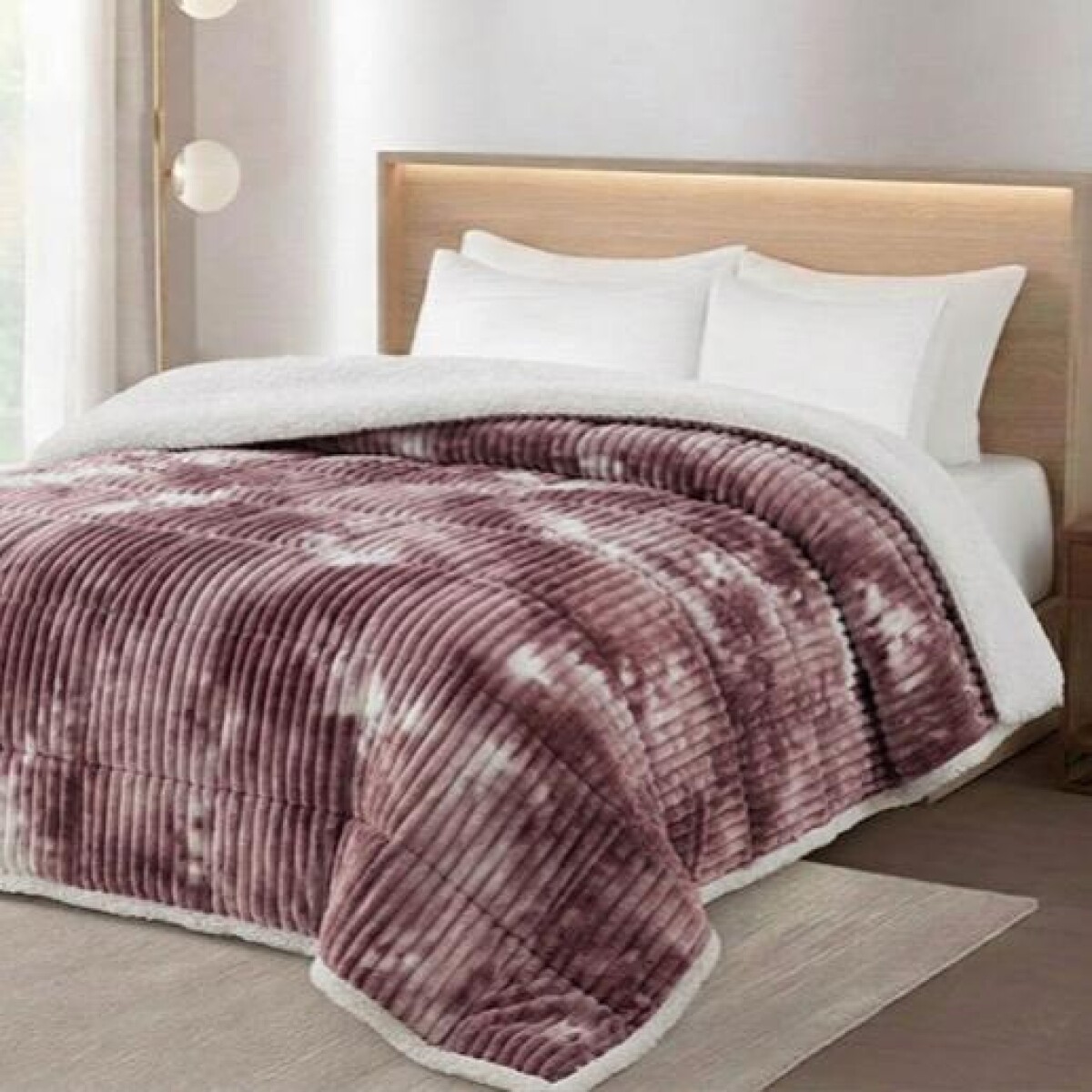 Acolchado 2 Plazas Corderito Sherpa Cotton Flor – Calidez, estilo y confort - BODEAUX PRINT 